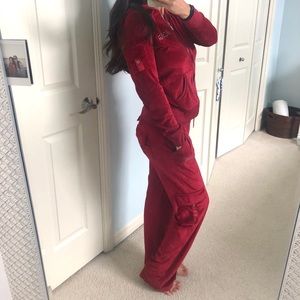 ♦️BCBG Maxazria red velour suit w/ rhinestones♦️